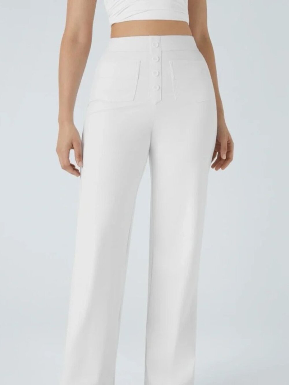 HALARA White High-Rise Wide-Leg Trousers NWT MEDIUM